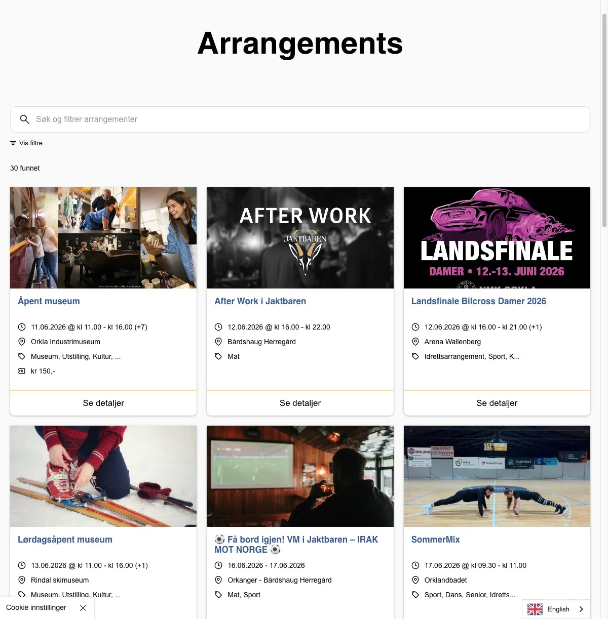 Visit Orkland kalender