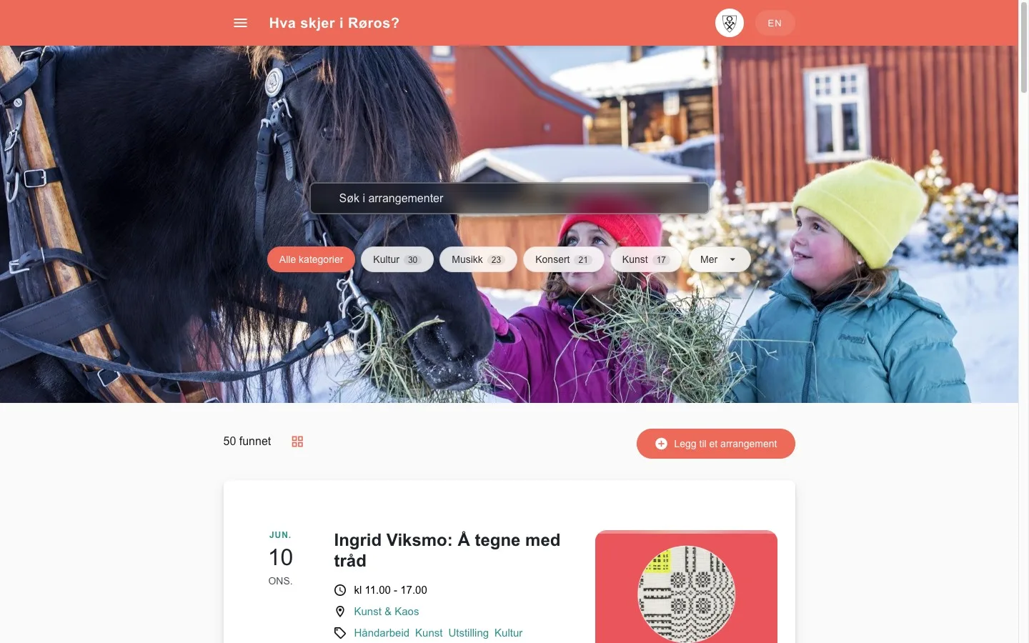 Hva skjer i Røros – arrangementskalenderen for verdensarvbyen