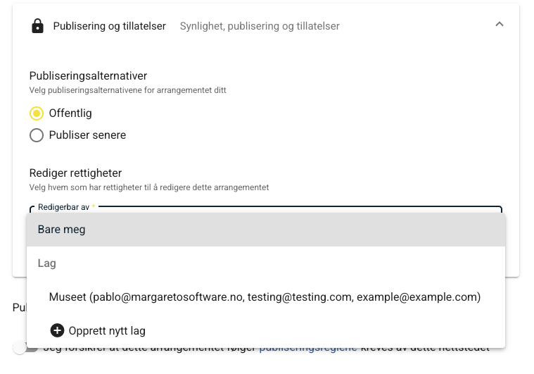 Publiseringsalternativer